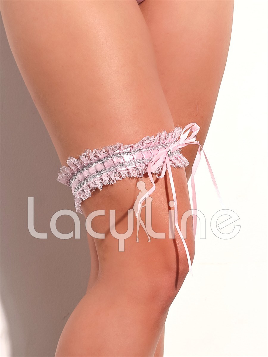 Lace Garter With Bow And Rhinestone